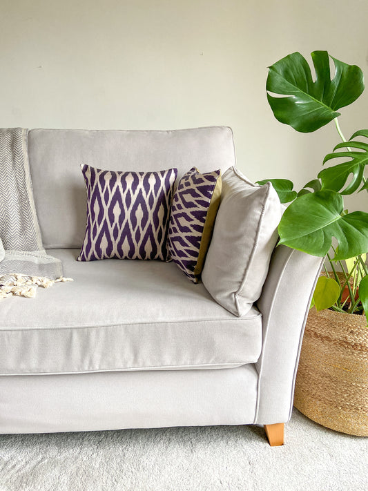 Silk Ikat Cushion Cover, Diamond Cushion Cover, Indigo Cushion Cover, Decorative Cushion Covers, Cushion Covers, Cushion Cover 40x40