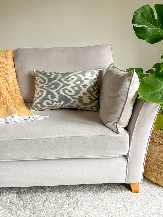 Silk Ikat Cushion Cover, Monochrome Cushions 40x60