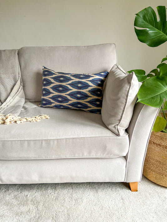 Silk Ikat Cushion Cover, Geometric Design Cushion Cover 40x60