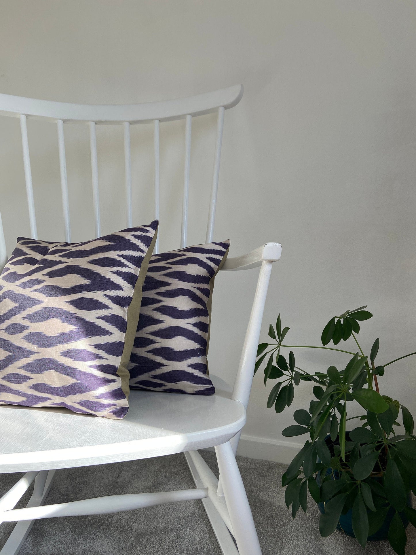 Silk Ikat Cushion Cover, Diamond Cushion Cover, Indigo Cushion Cover, Decorative Cushion Covers, Cushion Covers, Cushion Cover 40x40