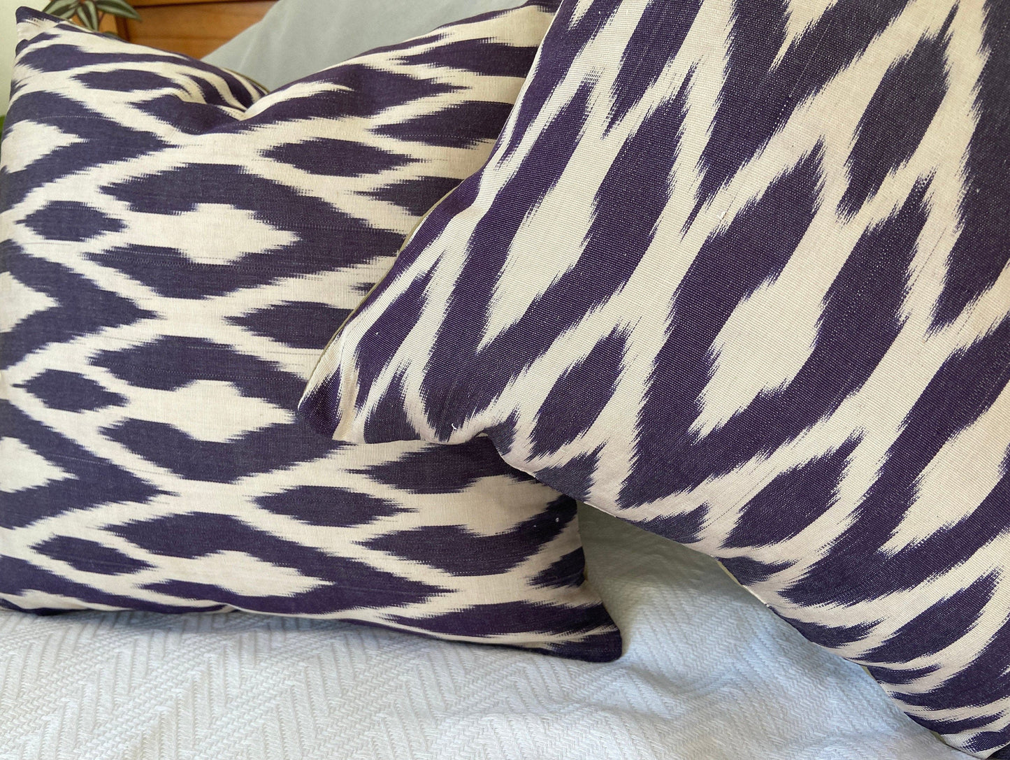 Silk Ikat Cushion Cover, Diamond Cushion Cover, Indigo Cushion Cover, Decorative Cushion Covers, Cushion Covers, Cushion Cover 40x40