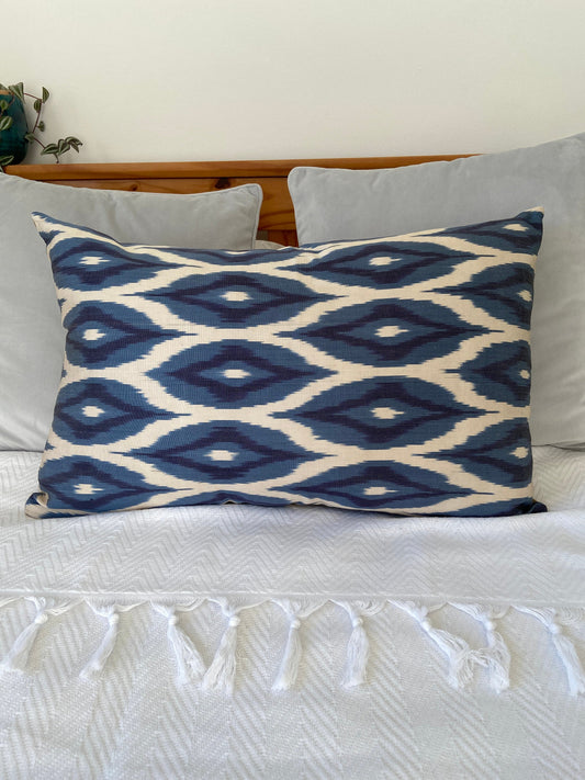 Silk Ikat Cushion Cover, Geometric Design Cushion Cover 40x60