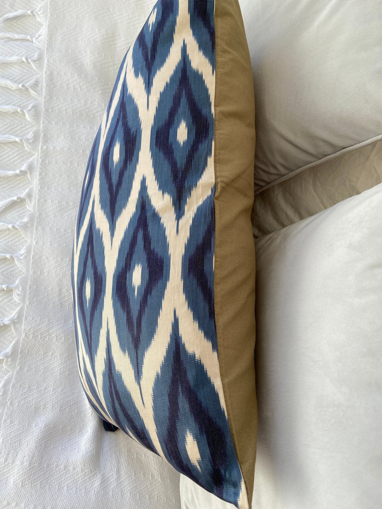 Silk Ikat Cushion Cover, Geometric Design Cushion Cover 40x60