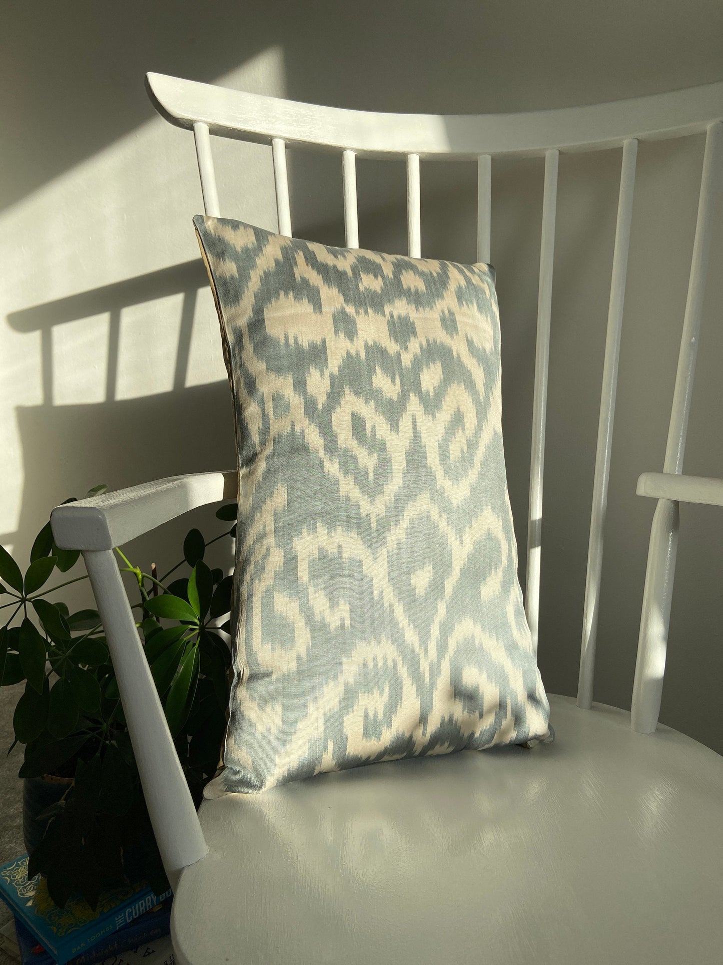 Silk Ikat Cushion Cover, Monochrome Cushions 40x60