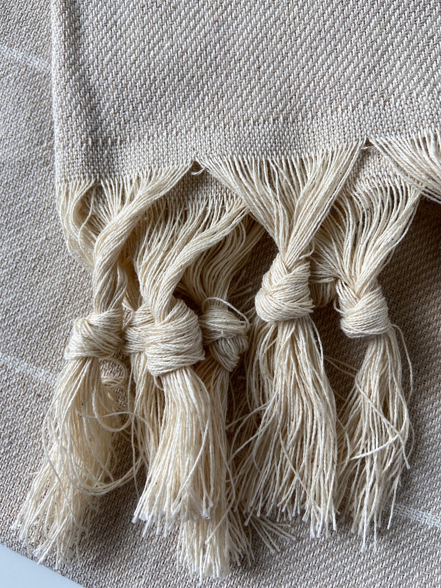 Striped Design Tea Towel - Cream Kitchen Towel - Bathroom Hand Towel - Cotton Towel
