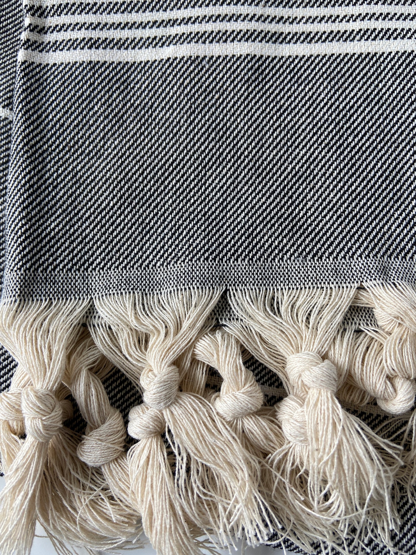 Striped Design Tea Towel - Black Kitchen Towel - Bathroom Hand Towel - Cotton Towel