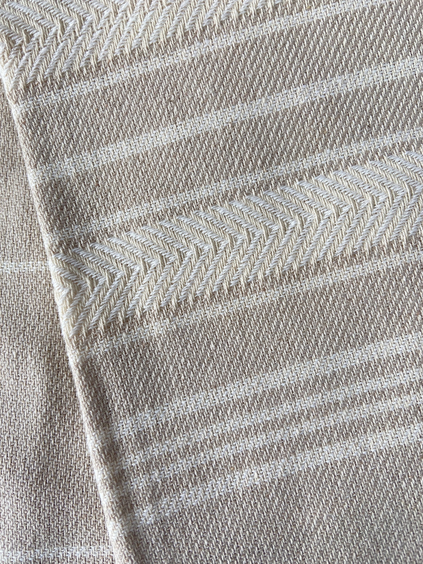 Striped Design Tea Towel - Cream Kitchen Towel - Bathroom Hand Towel - Cotton Towel