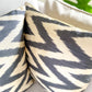 Silk Ikat Cushion Cover, Zigzag Cushion Cover, Black Silk Ikat Cushion Cover, Decorative Cushion Covers, Cushion Covers, Cushion Cover 40x40