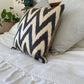 Silk Ikat Cushion Cover, Zigzag Cushion Cover, Black Silk Ikat Cushion Cover, Decorative Cushion Covers, Cushion Covers, Cushion Cover 40x40