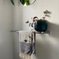 Diamond Striped Design Black Hand Towel - Kitchen Towel - Bathroom Hand Towel - Cotton Towel