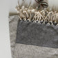Diamond Striped Design Black Hand Towel - Kitchen Towel - Bathroom Hand Towel - Cotton Towel