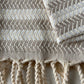 Striped Design Cream Hand Towel - Kitchen Towel - Bathroom Hand Towel - Cotton Towel