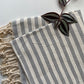 Striped Design Grey Hand Towel - Kitchen Towel - Bathroom Hand Towel - Cotton Towel
