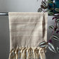 Striped Design Tea Towel - Cream Kitchen Towel - Bathroom Hand Towel - Cotton Towel