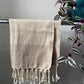 Diamond Striped Design Cream Hand Towel - Kitchen Towel - Bathroom Hand Towel - Cotton Towel