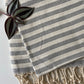 Striped Design Grey Hand Towel - Kitchen Towel - Bathroom Hand Towel - Cotton Towel
