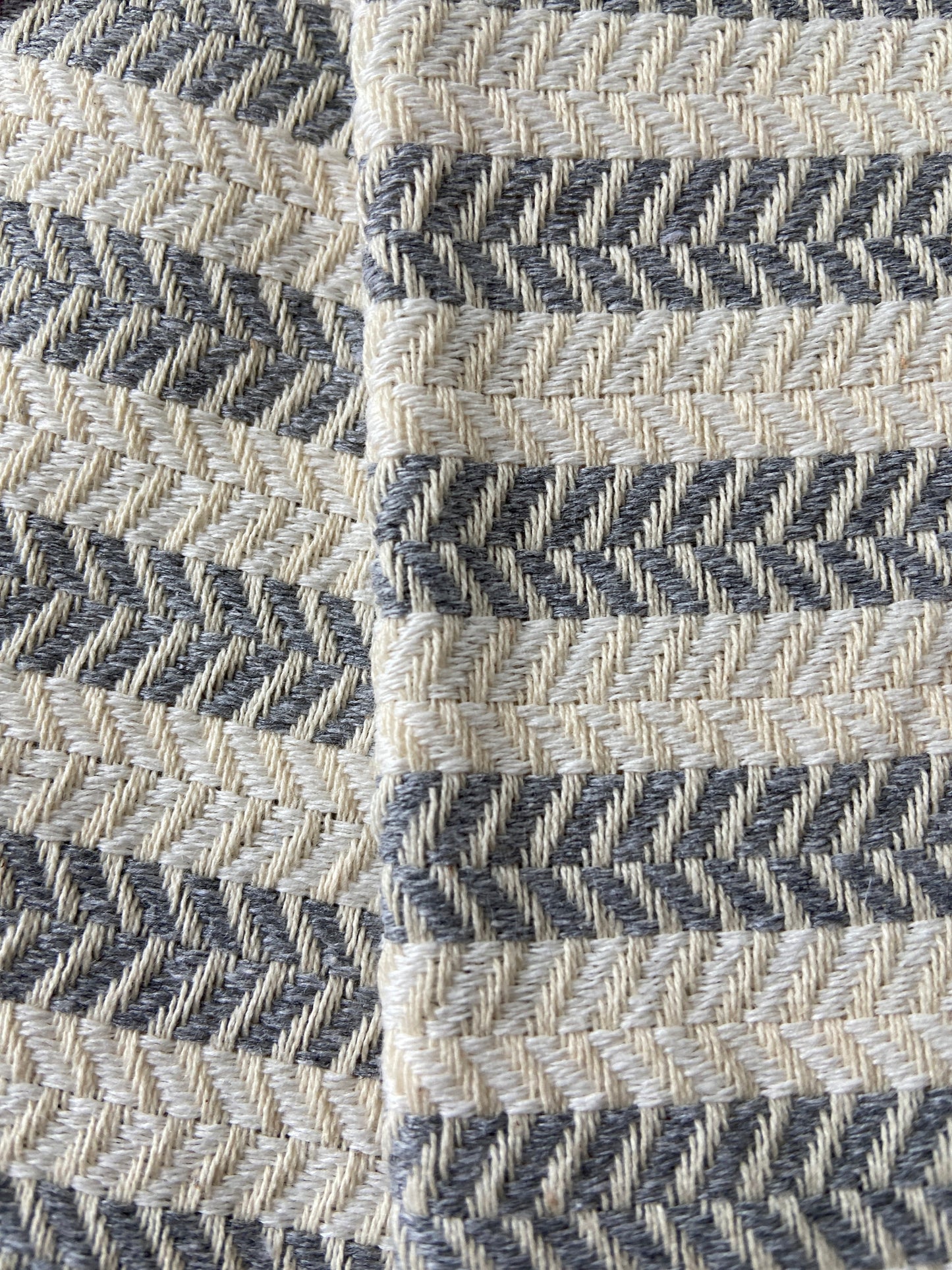 Striped Design Grey Hand Towel - Kitchen Towel - Bathroom Hand Towel - Cotton Towel
