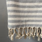 Striped Design Grey Hand Towel - Kitchen Towel - Bathroom Hand Towel - Cotton Towel