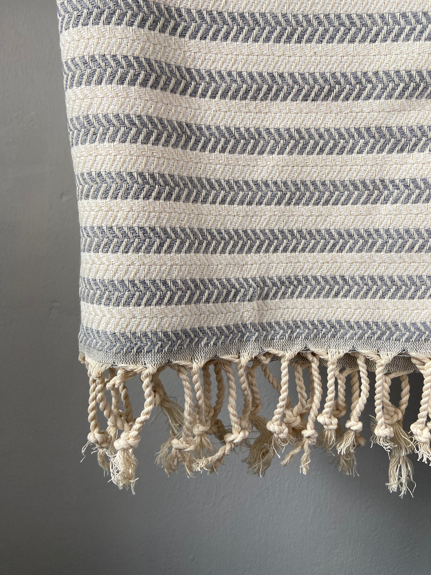 Striped Design Grey Hand Towel - Kitchen Towel - Bathroom Hand Towel - Cotton Towel